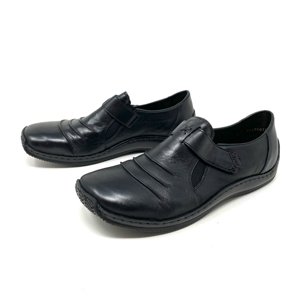 RIEKER L1763-00 LADIES BLACK HOOK AND LOOP SHOES - Picture 2 of 7